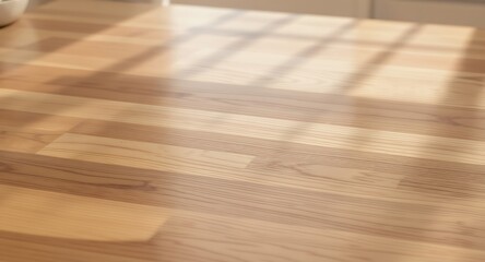 Beautiful wooden tabletop with natural light and shadows