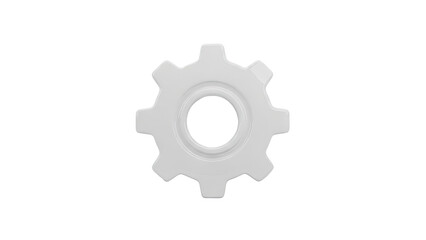 3D gear icon on transparent background