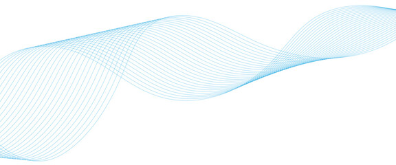 Fototapeta premium Abstract white and blue wave dynamic curve lines on white background. Energy technology concept modern backdrop design for business, presentation, banner.