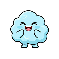 Cute smiling cloud character with happy face