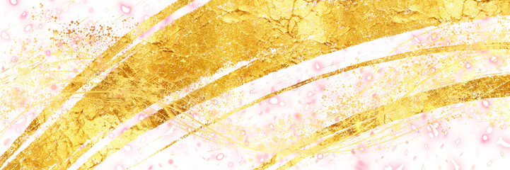 お正月背景風金箔桜花吹雪が輝く豪華,横長透過背景