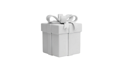 3D Gift box with ribbon on transparent background
