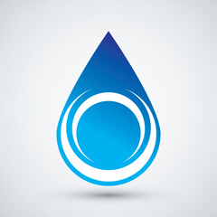 Water Drop Logo with Blue Circular Element for Mineral Water Brand