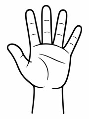 Obraz premium Simple hand outline icon over white background.