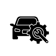 Car services icon set. Car maintenance icons. Car repair logo. Fix service tools, wrench, screwdriver, repair instruments, wheel cogwheel, gears logo line black icon collections. Vector illustration.