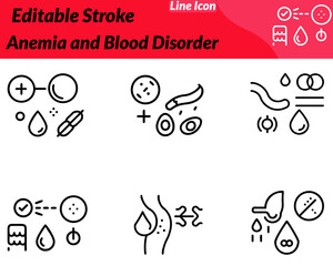 A clean anemia and blood disorder icon showing a blood drop combined with medical. Minimal modern design represents blood health anemia conditions diagnosis treatment and healthcare awareness.