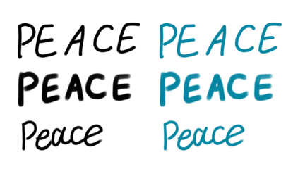 Handwritten calligraphy text saying peace with elegant flowing strokes modern brush lettering isolated on transparent background for branding posters social media and design use