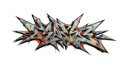 Obraz premium Graffiti explosion text with colorful abstract shapes and letters