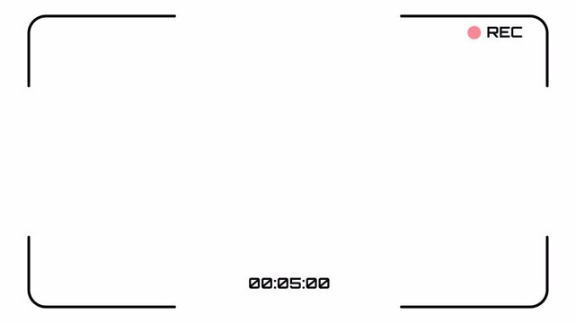 Camera Recorder Screen Overlay Interface with Alpha Channel, Digital Video Recording Viewfinder Motion Graphic
