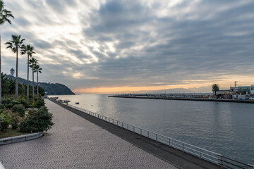 神奈川県　湘南　江ノ島の冬の風景