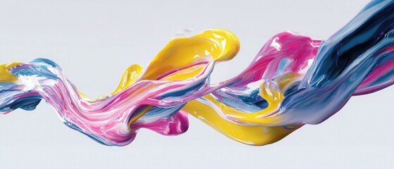 Vibrant colorful liquid swirling together in dynamic motion