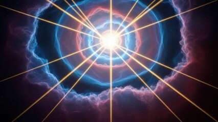 Vibrant Burst of Light Through Dark Clouds.