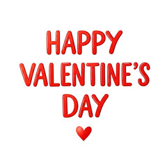 Happy Valentines Day Greeting Card with Red Heart Design