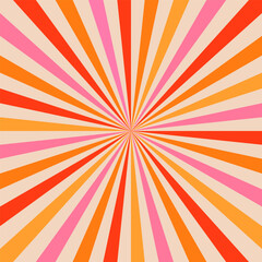 Groovy Background Retro 70s Style. Cute Abstract Vintage Texture Wallpaper. Hippie Wavy Vector Background. Colorful Fun Stripes in Retro 1970s Trendy Banner Design. Psychedelic Graphic Print 1960s.