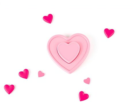 Soft pink heart pop it fidget toy, cute Valentine's gift, pastel silicone stress relief, kids toy vector illustration on white,  anti-stress,  pastel
