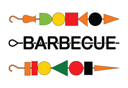 Barbecue kebabs skewers braai illustration featuring mixed grilled foods, wooden skewers, outdoor fire cooking culture, backyard celebration dining, and flavorful street food presentation.