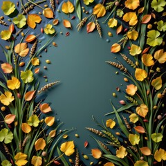 A square artistic wetlands scene where floating leaves reeds and shallow water textures form an orga