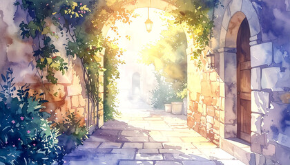 路地の先に差し込む光_generated by AI