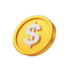 Obraz premium Gold coin with dollar sign vector illustration isolated on white background
