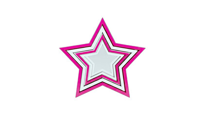 Obraz premium 3D Layered Star Shape with Pink and White Accents on transparent background