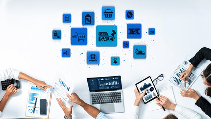 Flash sale icons show ecommerce, flash sale discount, and digital promotion. Flash sale drives...