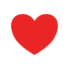 Simple Red Heart Icon Vector Illustration. Classic Love Symbol for Valentine's Day and Romance