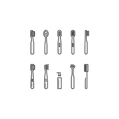 Toothbrush line art drawing for creative projects