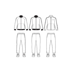 Tracksuit line art modern casual sportswear style