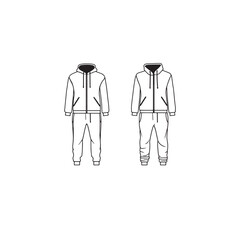 Tracksuit line art elegant simple urban outfit