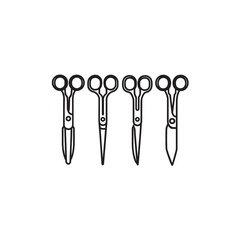Trauma Shears line art medical scissors for professionals
