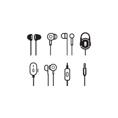 Travel earbuds line art designed for every adventure