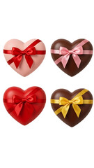 Colorful Heart Shaped Chocolates with Ribbons Gift Set
