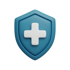 Obraz premium Blue Shield with White Medical Cross.