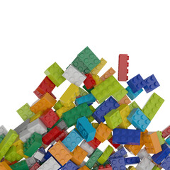 Constructor set pile isolated transparent background photo realistic 3d rendering PNG with alpha channel
