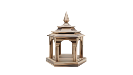 3D Wooden Pagoda on transparent background