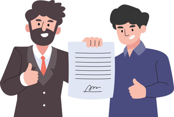 Business Contract Agreement Approval Illustration