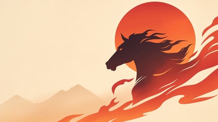 年賀状のイラスト素材_午年(2026)