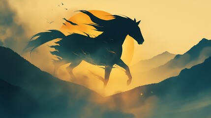 年賀状のイラスト素材_午年(2026)