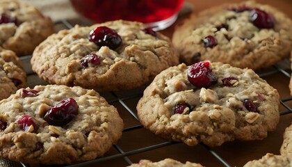 batch of cranberry oatmeal cookies