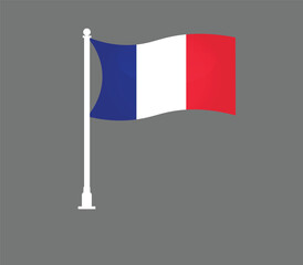 French flag waving on flagpole simple