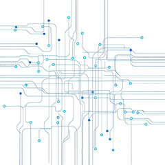 Abstract digital circuit board pattern isolated on transparent background