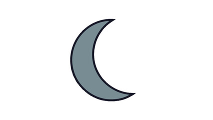 Crescent moon icon simple, clean, and elegant celestial symbol for design
