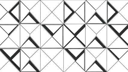 Fototapeta premium Abstract black and white geometric triangle pattern background with modern minimal lines, seamless decorative design for wallpaper, fabric print and art