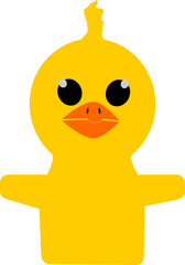 yellow duck on white. Illustration of Cute Yellow Duck