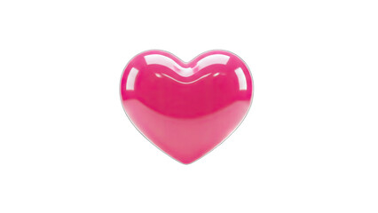 Fototapeta premium 3D Glossy Pink Heart Symbol Isolated on transparent background