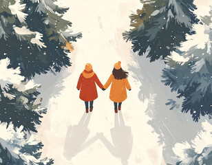 Warm Winter Connection Illustration