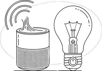 Smart Home Voice Assistant Controlling Wireless Connected Light Bulb
