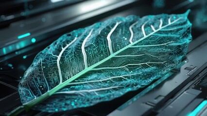 Leaf with circuit board veins