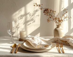 Elegant Winter New Year Table Setting