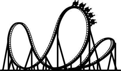 Classic Roller Coaster silhouette vector illustration